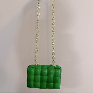 Quilt Design Gold Chain Casual Summer Green Crossbody Handbag
